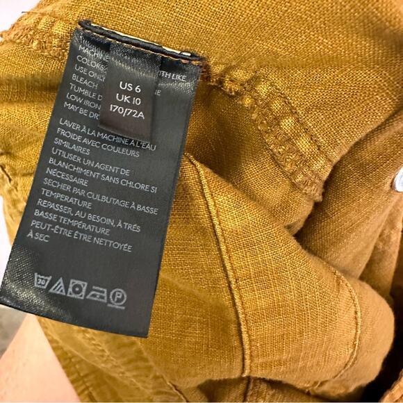 Free People Wide Leg Cotton Cargo Pants Brown Drawstring Waist 6 - Picture 6 of 8